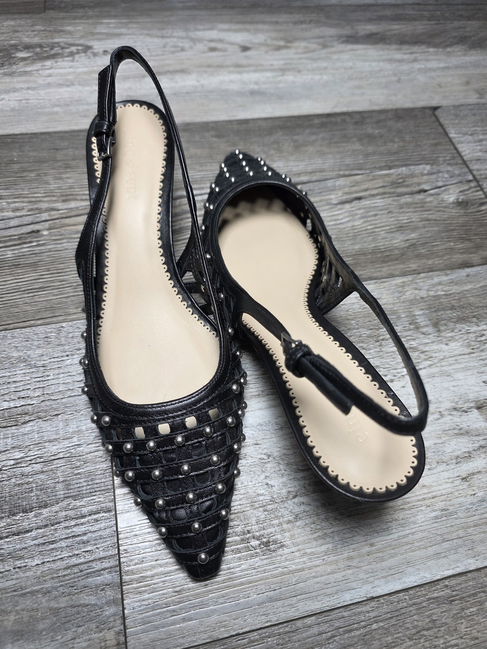 Cinq A Sept Rena Cage Studded Slingback Pointed Toe Pumps Sz 8.5 *NWOB - Picture 10 of 16